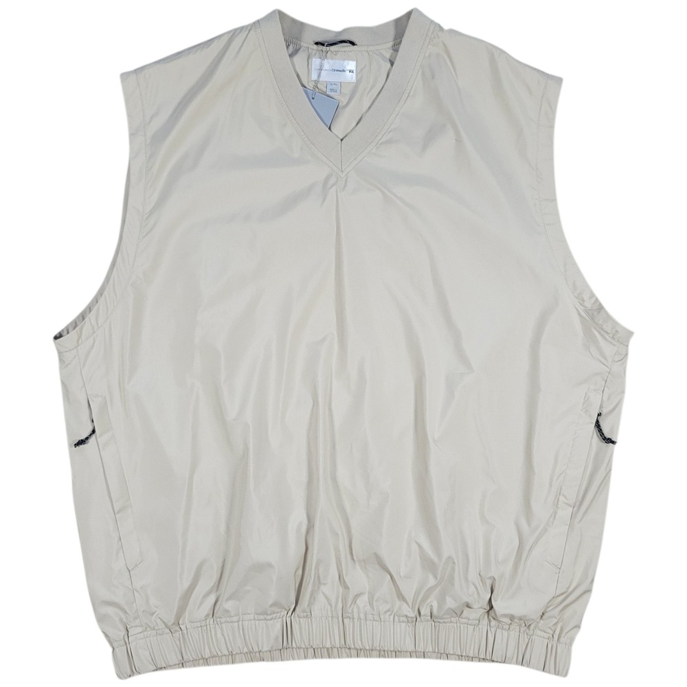 Cutter & Buck Golf Vest Mens XL Tan CB WindTec V-Neck Pullover Outdoor Gorpcore